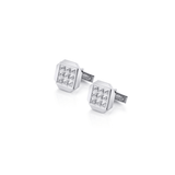 MICHAEL M Cufflinks 14K White Gold Men's Tetra Octagon Cuff Links CL104