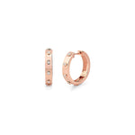 MICHAEL M Earrings 14K Rose Gold Chroma Gold Hinge Hoops ER486-HP