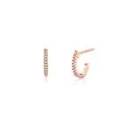 MICHAEL M Earrings 14K Rose Gold Diamond Huggie Hoop Earrings ER270
