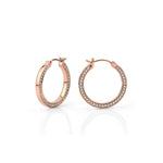 MICHAEL M Earrings 14K Rose Gold Small Chroma Gold Edge Pavé Hoops ER480-HP