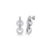 MICHAEL M Earrings 14k White Gold / Black Chroma Arch Drop Earrings ER493