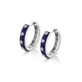 MICHAEL M Earrings 14k White Gold / Blue Chroma Extruded Bezel Huggies ER486BL