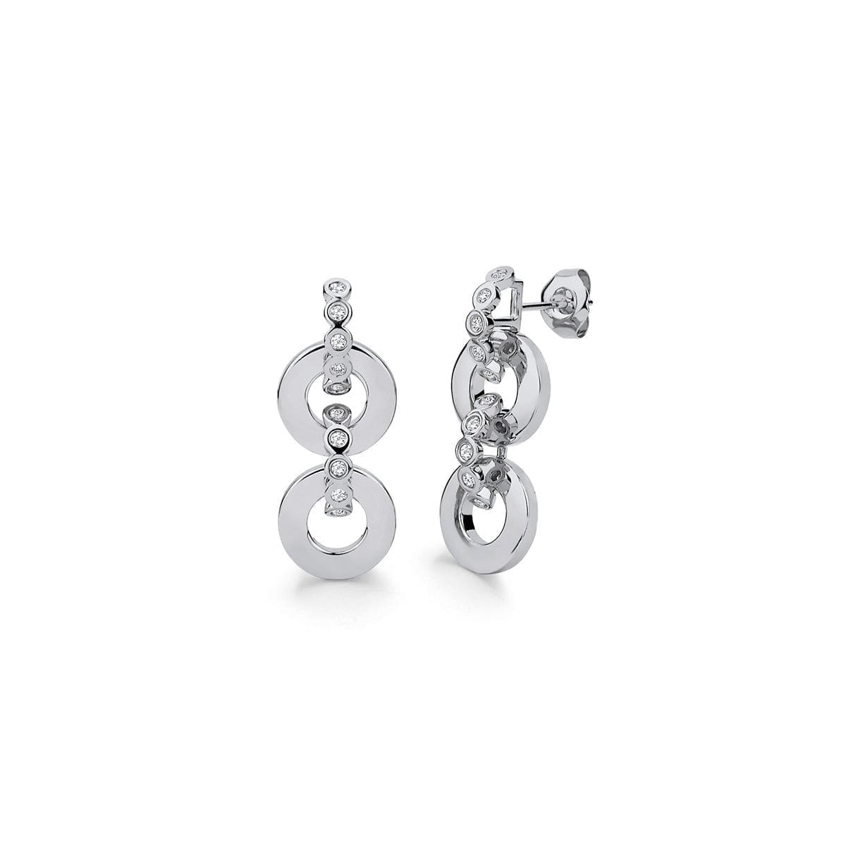 MICHAEL M Earrings 14K White Gold Chroma Gold Arch Drop Earrings ER493-HP-WG