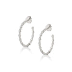 MICHAEL M Earrings 14K White Gold Cloud Alternating Hoops ER392