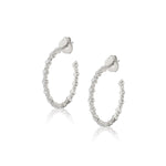 MICHAEL M Earrings 14K White Gold Cloud Alternating Hoops ER392WG