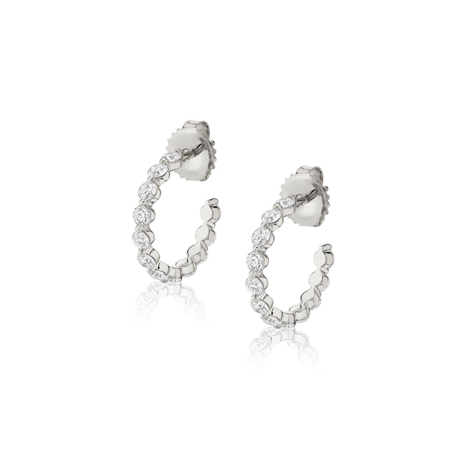 MICHAEL M Earrings 14K White Gold Cloud Huggies ER389WG