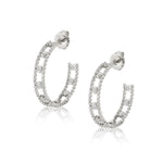 MICHAEL M Earrings 14K White Gold Cloud Stacked Hoops ER387WG