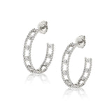 MICHAEL M Earrings 14K White Gold Cloud Stacked Hoops ER387WG