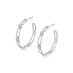 MICHAEL M Earrings 14K White Gold Connection Hoops ER358