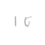 MICHAEL M Earrings 14K White Gold Diamond Huggie Hoop Earrings ER270