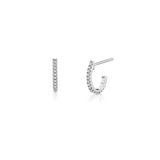 MICHAEL M Earrings 14K White Gold Diamond Huggie Hoop Earrings ER270