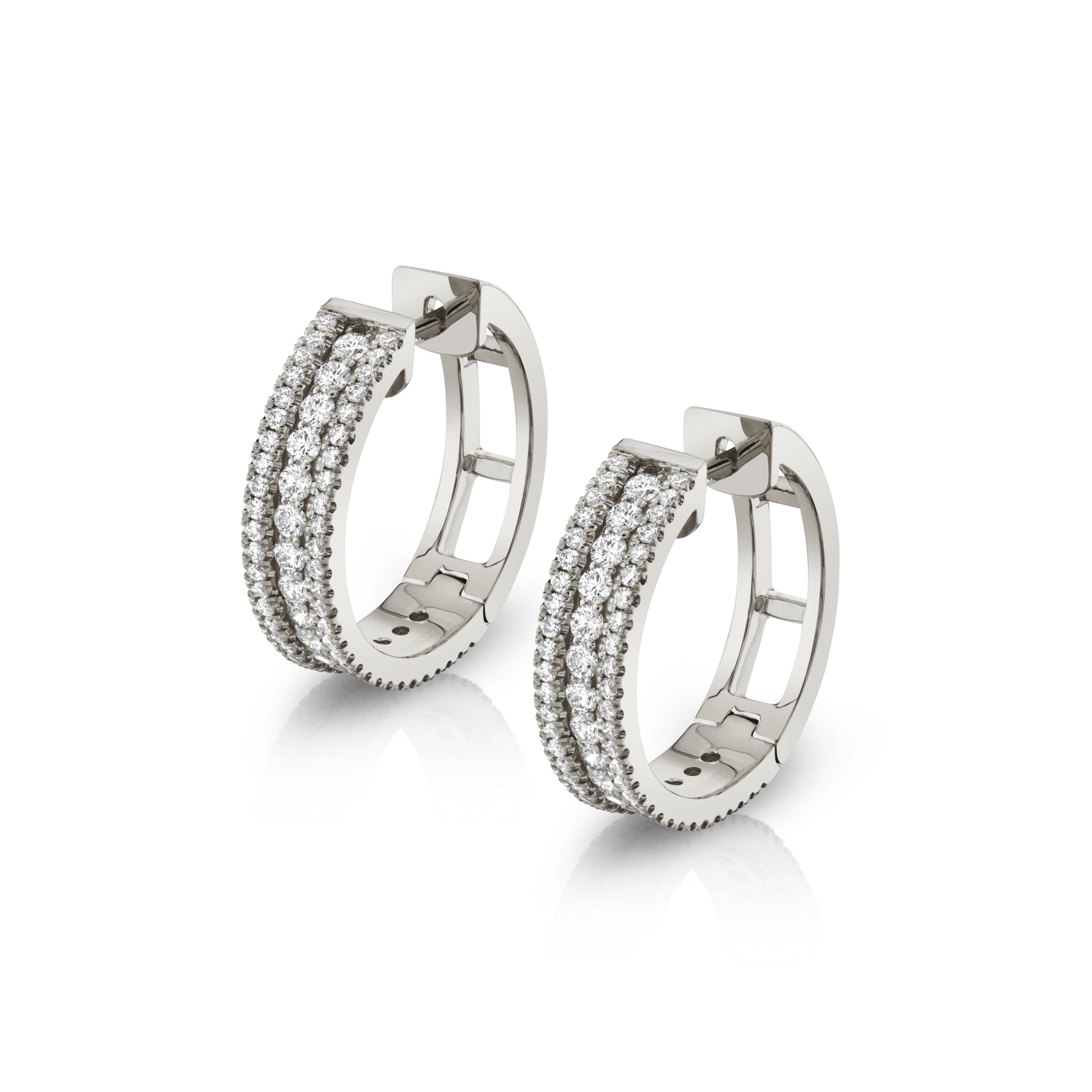 MICHAEL M Earrings 14K White Gold Europa Hoops ER445