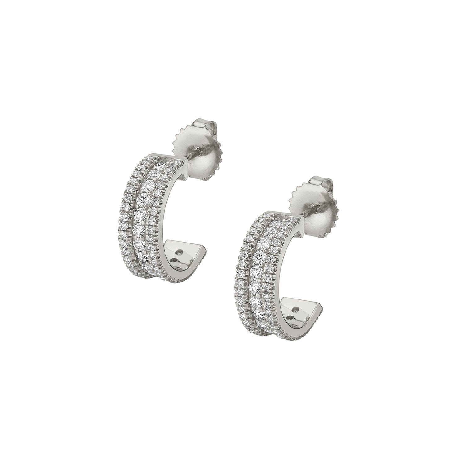 MICHAEL M Earrings 14K White Gold Europa Huggies ER444-14KWG