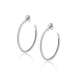 MICHAEL M Earrings 14K White Gold Foundation Hoop Earrings ER368