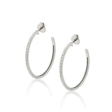MICHAEL M Earrings 14K White Gold Foundation Hoop Earrings ER368