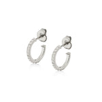 MICHAEL M Earrings 14K White Gold Foundation Huggie Hoops ER376
