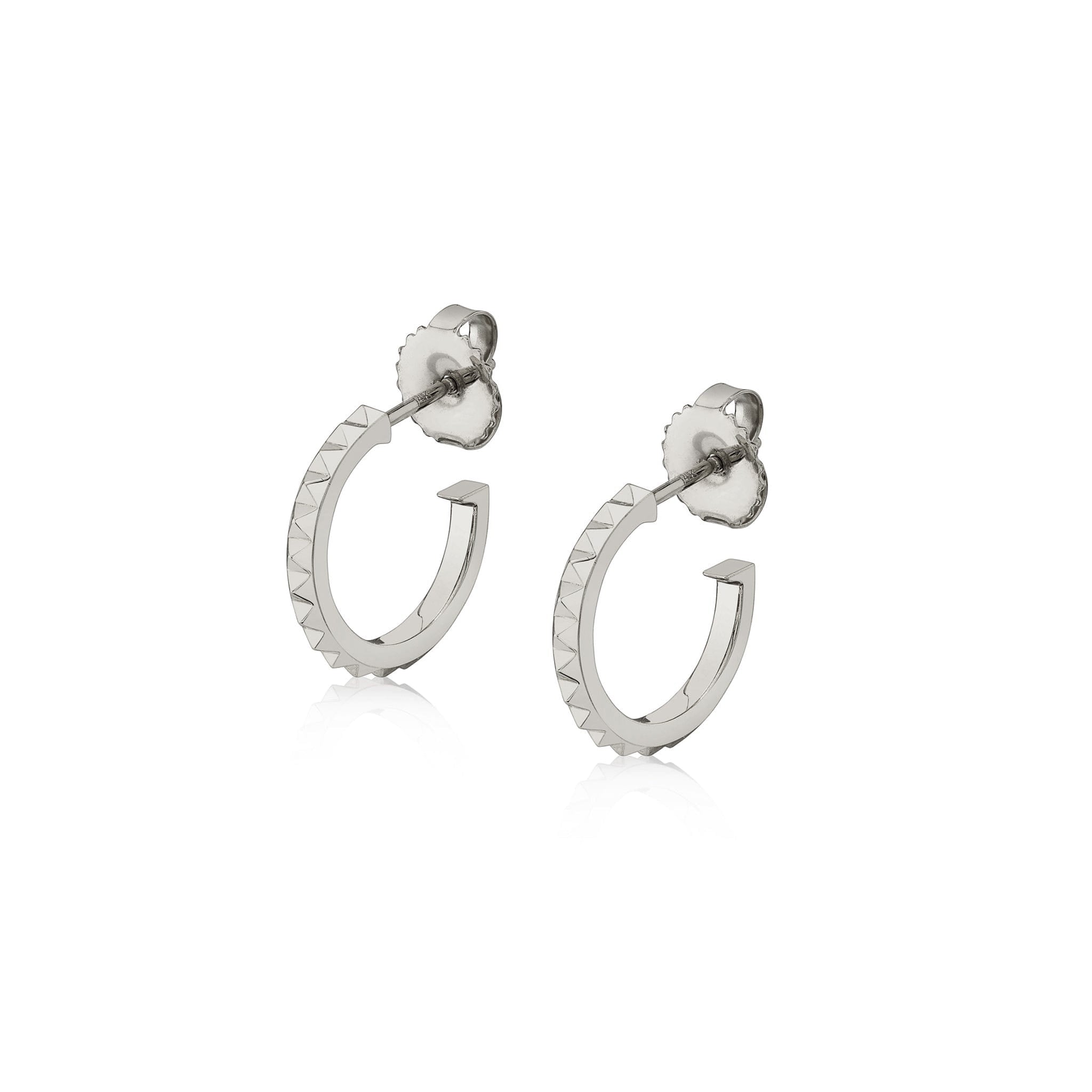 MICHAEL M Earrings 14K White Gold Foundation Huggie Hoops ER376
