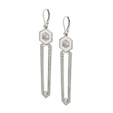 MICHAEL M Earrings 14K White Gold Hex Dagger Earrings ER515