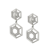 MICHAEL M Earrings 14K White Gold Hex Truss Cocktail Earrings ER512
