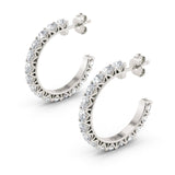 MICHAEL M Earrings 14K White Gold Meksian Diamond Hoop Earrings ER601