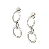 MICHAEL M Earrings 14K White Gold Mini Signature MM Tetra Earrings ER374