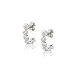 MICHAEL M Earrings 14K White Gold Mixed Shape Bezel Huggies ER421WG