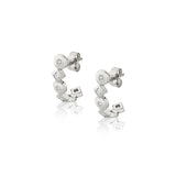 MICHAEL M Earrings 14K White Gold Mixed Shape Bezel Huggies ER421WG