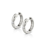 MICHAEL M Earrings 14K White Gold Orb Split Huggies ER524