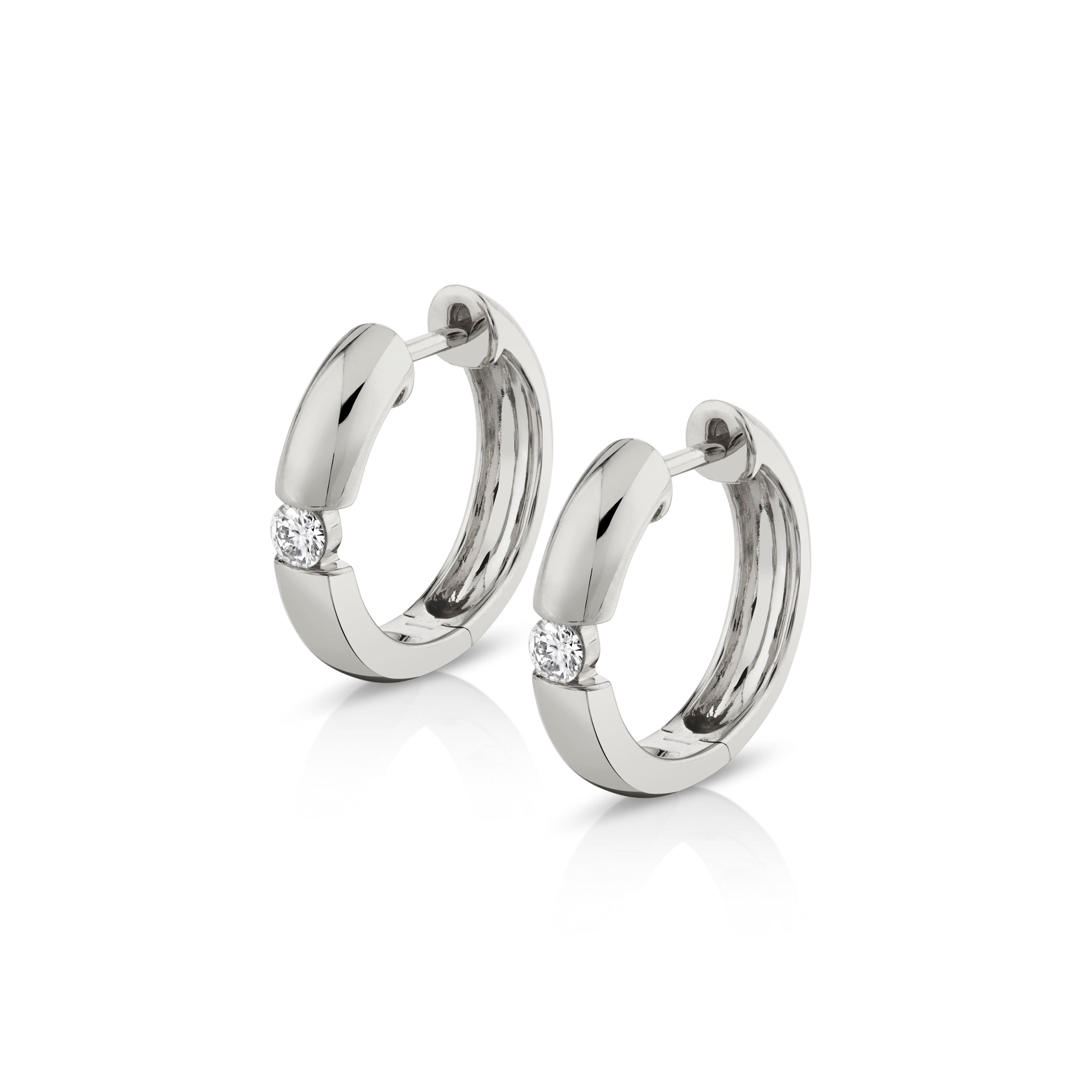 MICHAEL M Earrings 14K White Gold Orb Split Huggies ER524
