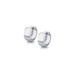 MICHAEL M Earrings 14K White Gold Orb Wide Huggie Hoops ER523