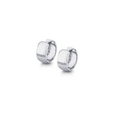 MICHAEL M Earrings 14K White Gold Orb Wide Huggie Hoops ER523