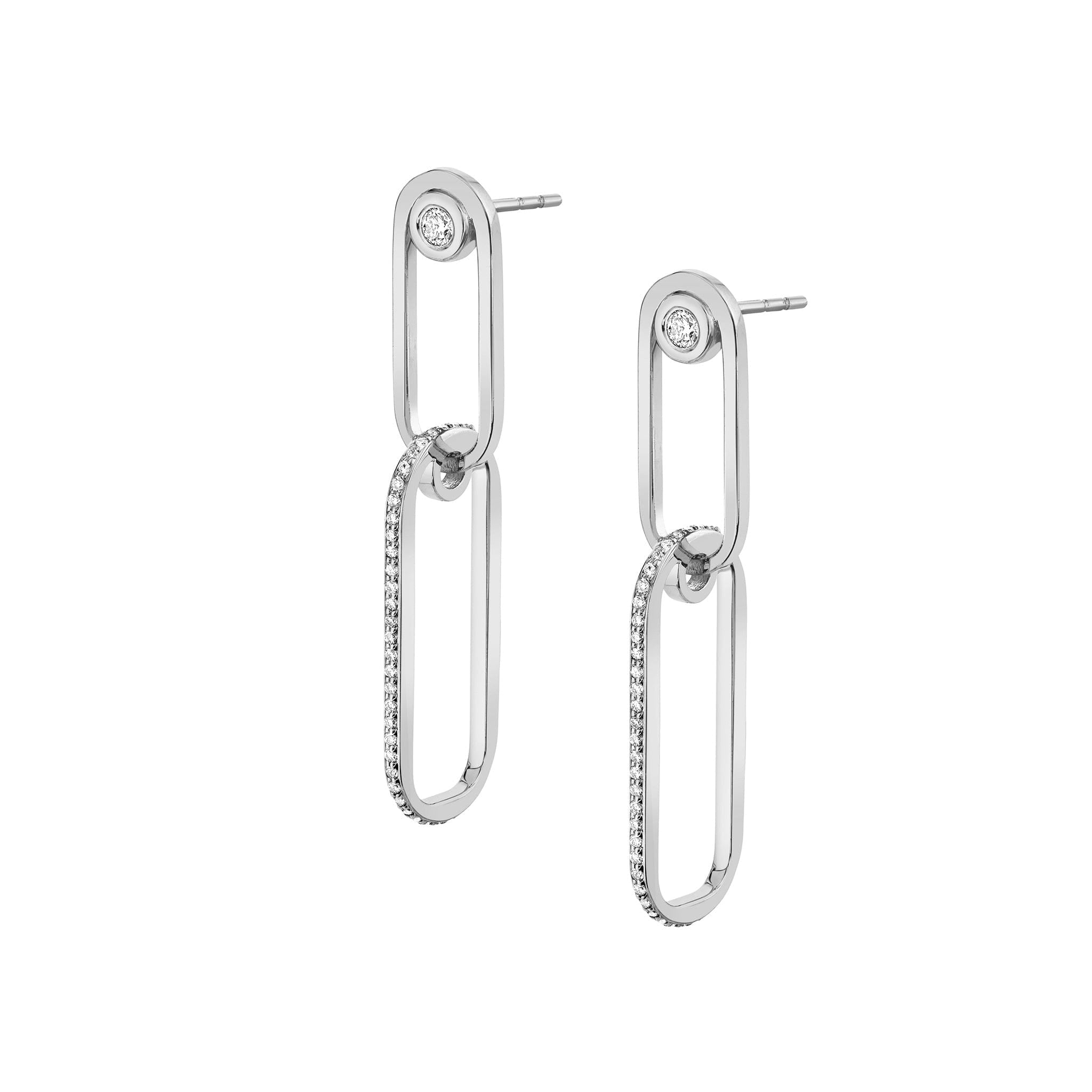 MICHAEL M Earrings 14K White Gold Pavé Couplet Earrings ER353PV