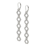 MICHAEL M Earrings 14K White Gold Pavé Hex Long Infinity Earrings ER501