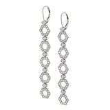 MICHAEL M Earrings 14K White Gold Pavé Hex Long Infinity Earrings ER501