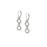 MICHAEL M Earrings 14K White Gold Pavé Hex Short Infinity Earrings ER517