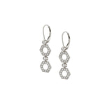 MICHAEL M Earrings 14K White Gold Pavé Hex Short Infinity Earrings ER517