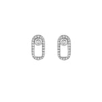 MICHAEL M Earrings 14K White Gold Pave Singleton Studs