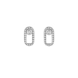 MICHAEL M Earrings 14K White Gold Pave Singleton Studs