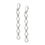 MICHAEL M Earrings 14K White Gold Plain Hex Long Infinity Earrings ER500