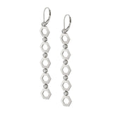 MICHAEL M Earrings 14K White Gold Plain Hex Long Infinity Earrings ER500