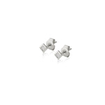 MICHAEL M Earrings 14K White Gold Princess Bezel Stud Earrings ER418