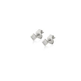 MICHAEL M Earrings 14K White Gold Princess Bezel Stud Earrings ER418