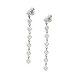 MICHAEL M Earrings 14K White Gold Princess Bezel Tennis Earrings ER415WG