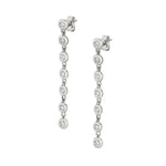 MICHAEL M Earrings 14K White Gold Round Bezel Tennis Earrings ER414WG
