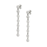 MICHAEL M Earrings 14K White Gold Round Bezel Tennis Earrings ER414WG