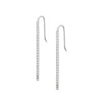 MICHAEL M Earrings 14K White Gold Single Stone Foundation Bar Earrings ER369