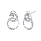 MICHAEL M Earrings 14K White Gold Triple Circle Diamond Drop Earrings ER273WG