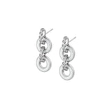 MICHAEL M Earrings 14K White Gold / White Chroma Arch Drop Earrings ER493WH