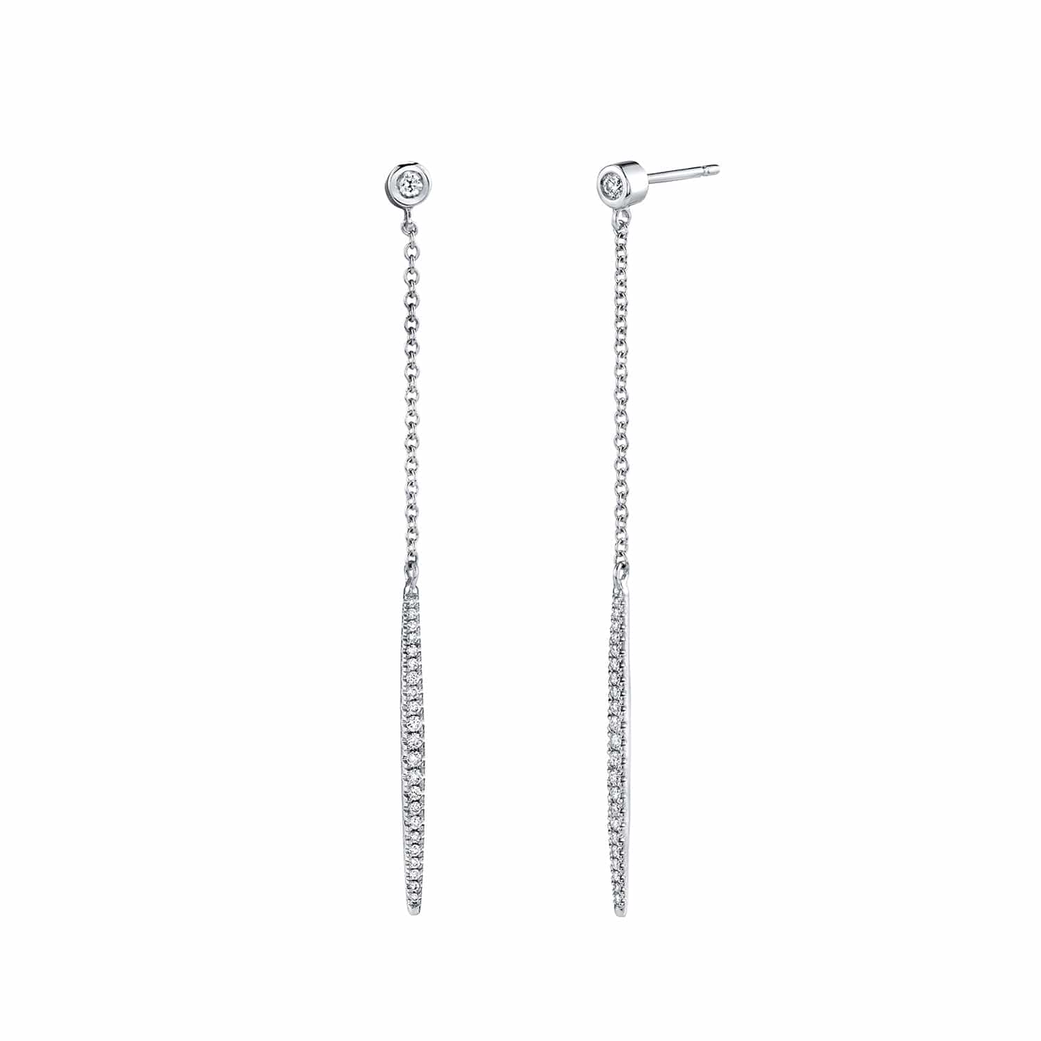 MICHAEL M Earrings 14K Yellow Gold Diamond Stud Linear Earrings ER275YG