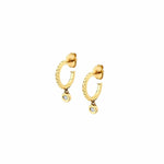 MICHAEL M Earrings 14K Yellow Gold Foundation Bezel Huggie Hoops ER377YG